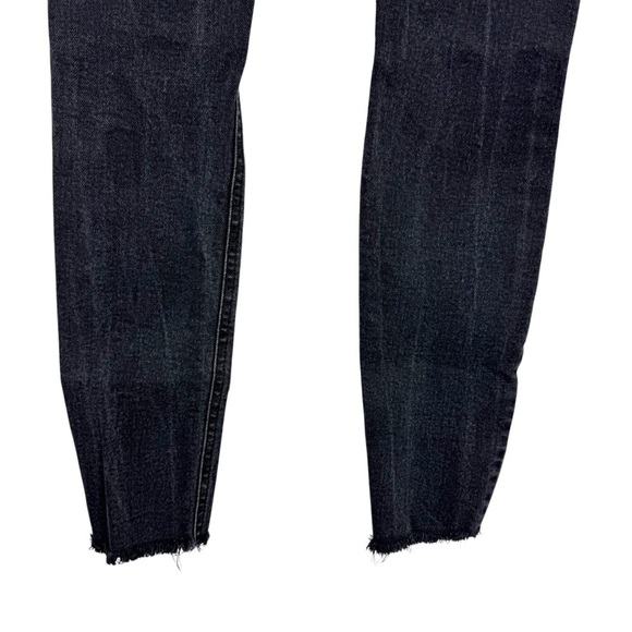 We the Free Free People Black Stella Rip High Waisted Skinny Jeans Raw Hem 24 - Picture 10 of 16